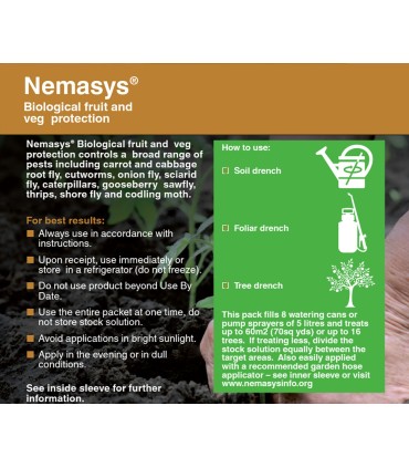 Nemasys Natural Fruit And Veg Protection Nematodes Treats 60.sqm Safe To Use 