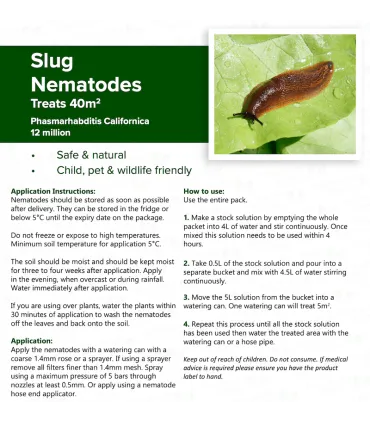 Slug Nematodes - 40 Sq.M - Phasmarhabditis Californica